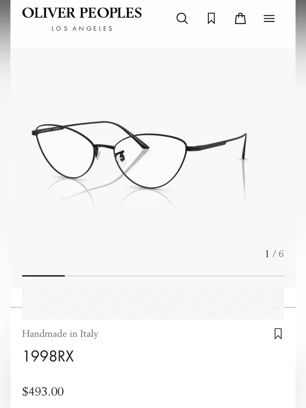 Khaite x Oliver Peoples | Matte Black 1998RX Eyeglasses